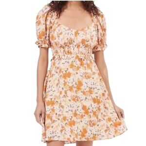 ASTR the Label Coquette Floral Print Puff Sleeve Peasant Dress